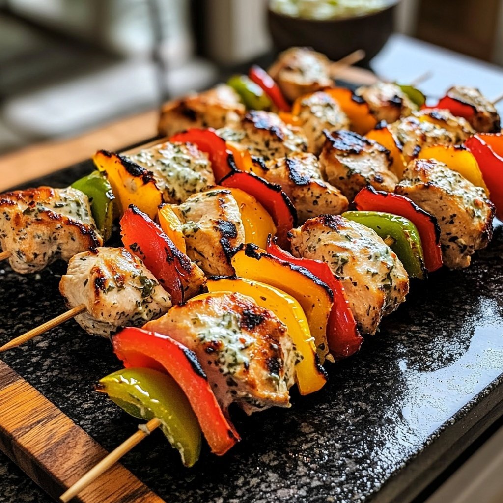 Greek Chicken Souvlaki with Tzatziki Sauce