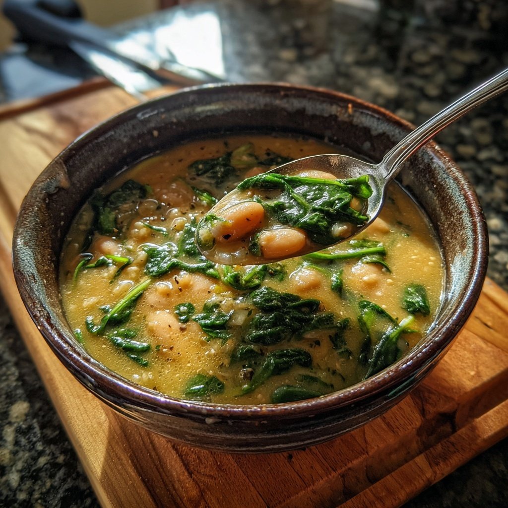 Creamy White Bean Soup With Spinach