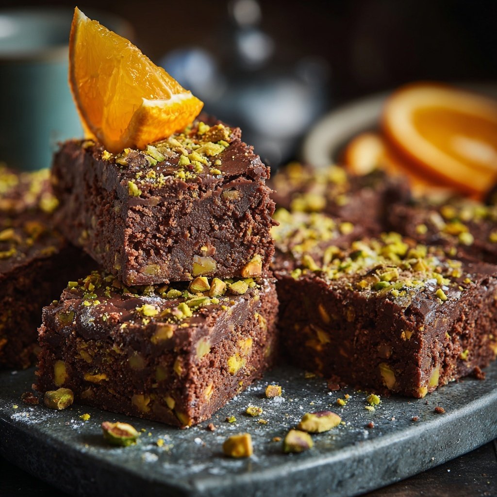 Chocolate Orange Pistachio Squares
