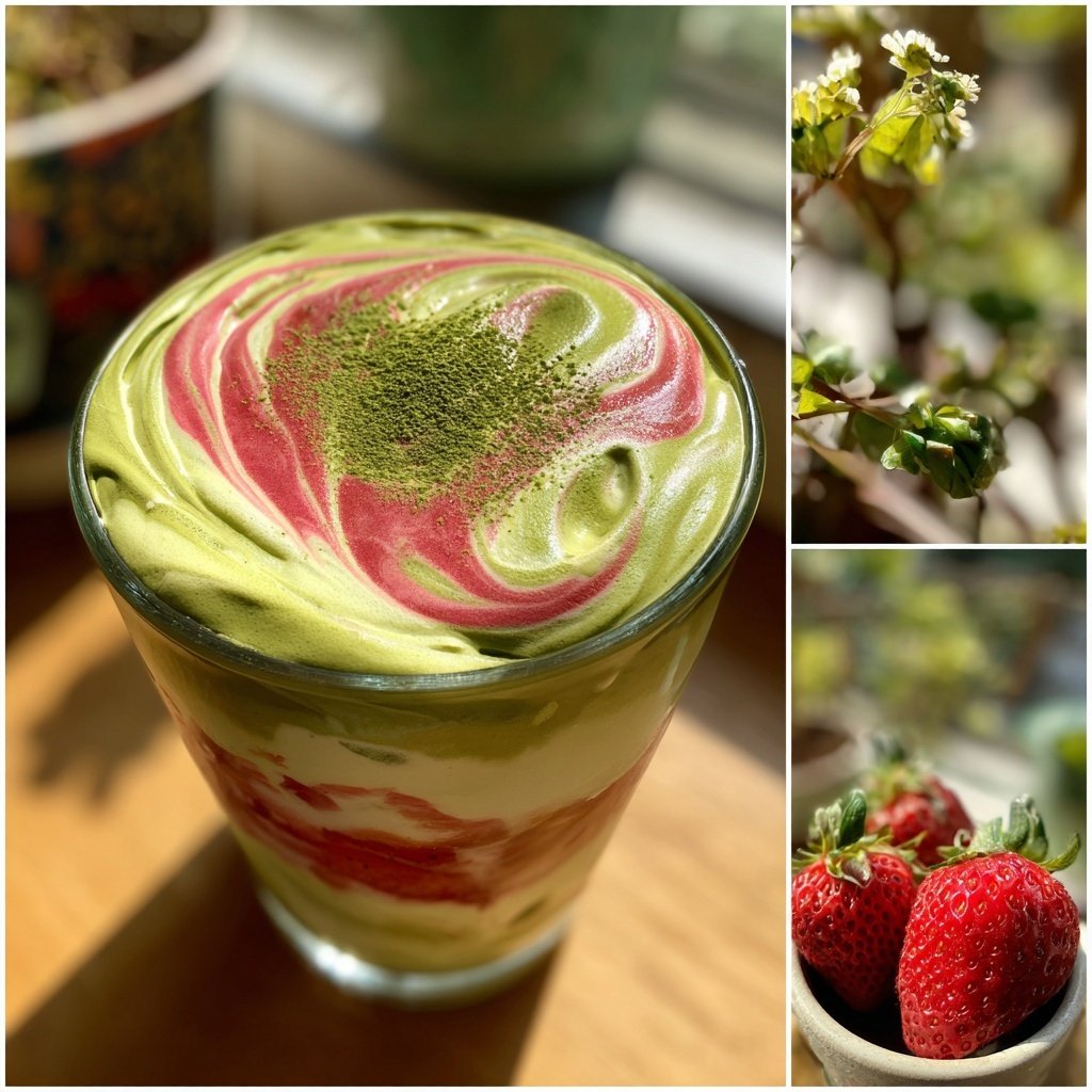 Iced Strawberry Matcha Latte