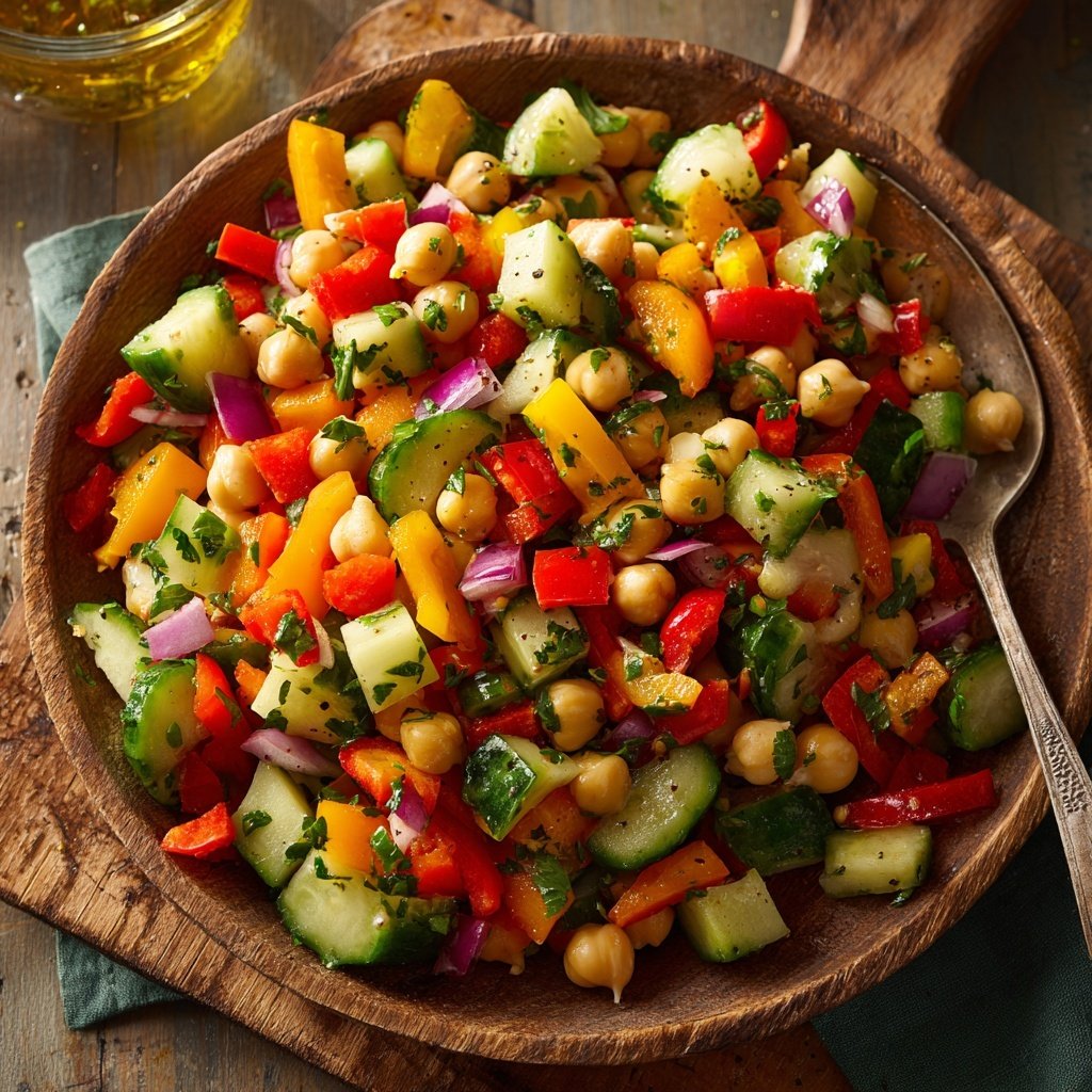 Mediterranean Chickpea Cucumber Salad