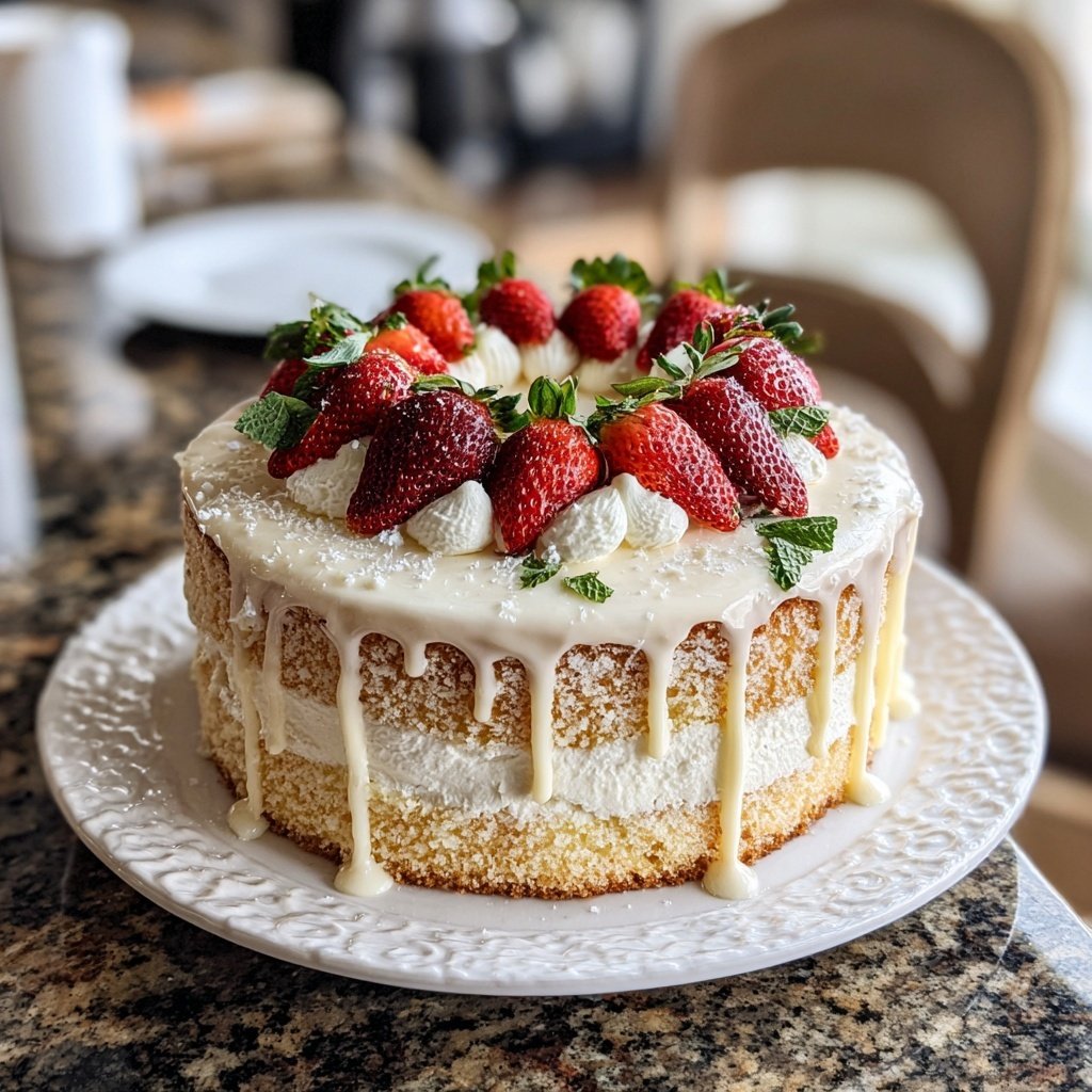 Soft Vanilla Bean Spring Cake