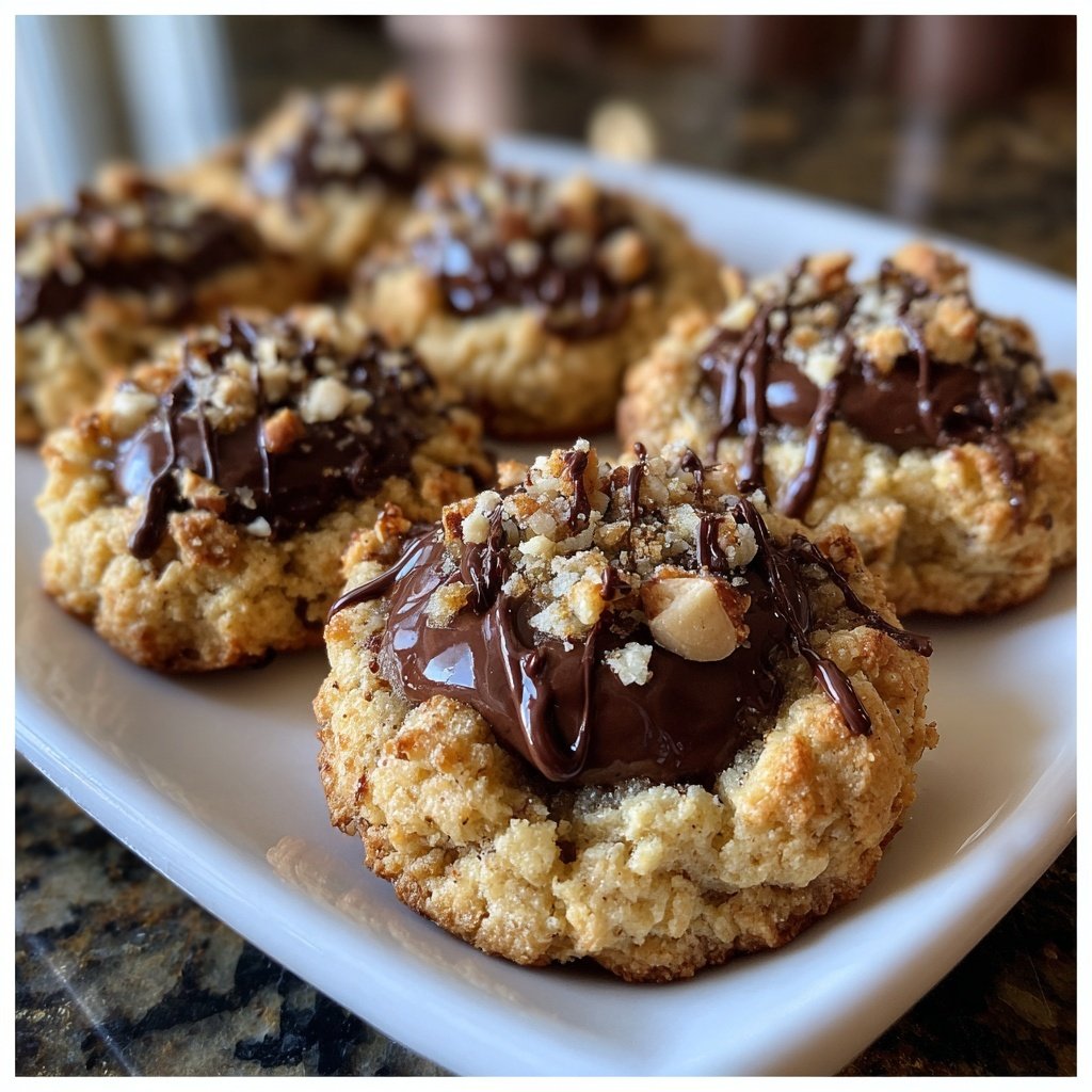 Chocolate Hazelnut Thumbprint Cookies