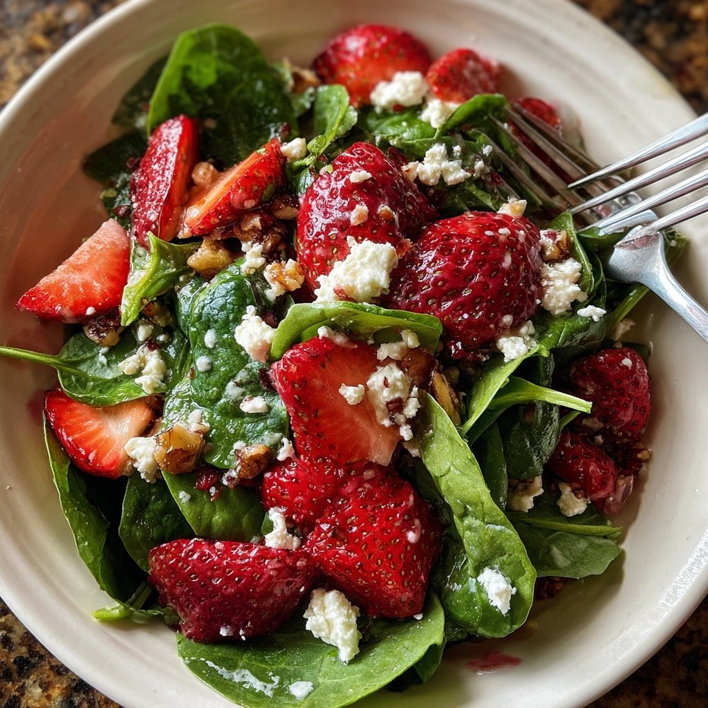 Strawberry Spinach Salad With Feta