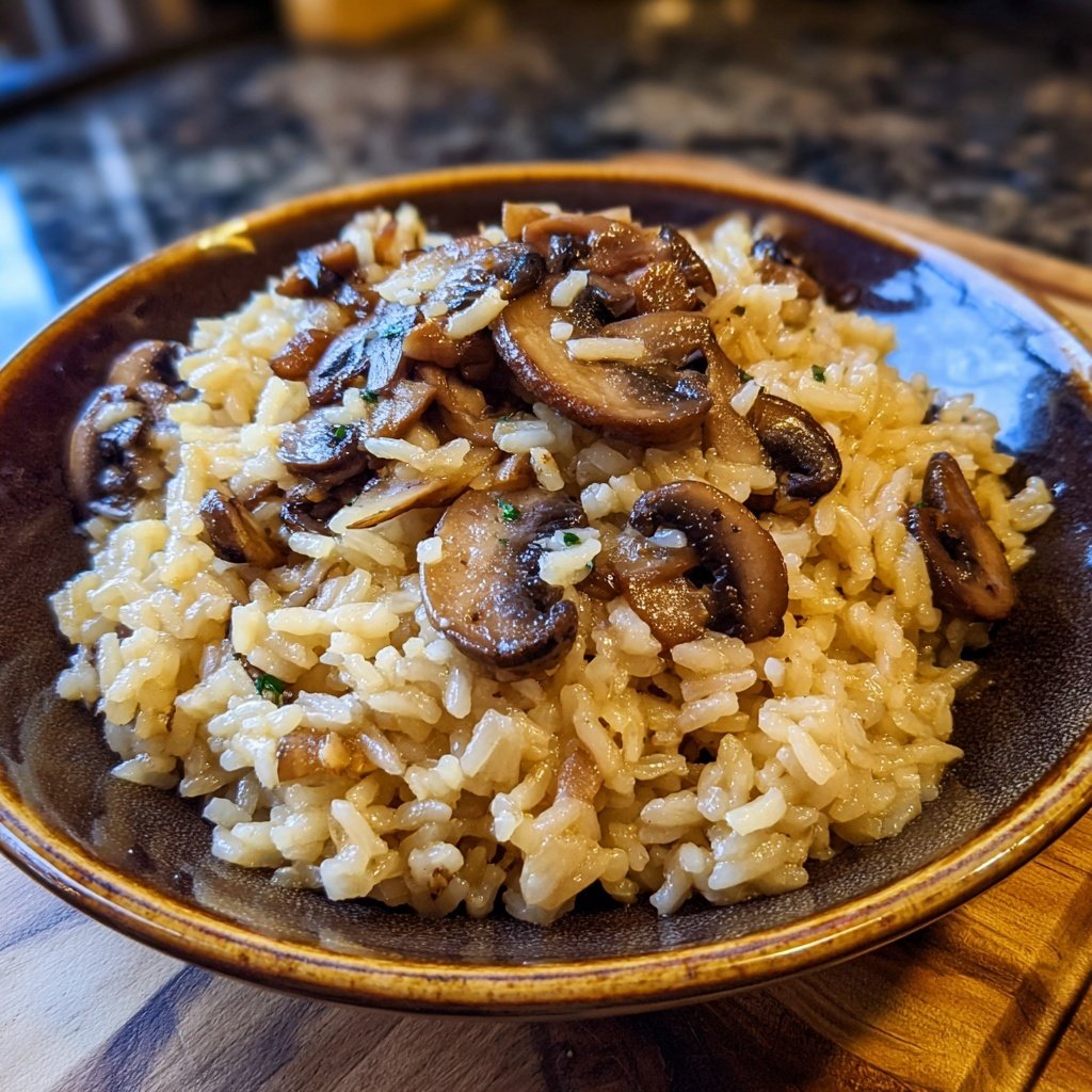 Creamy Mushroom Garlic Rice